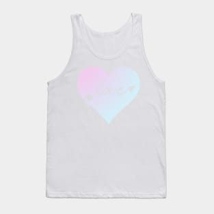 Pink and blue ombre heart with the word love Tank Top